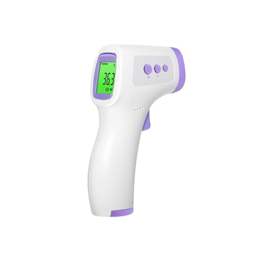 FIDAC 非接触式電子温度計 非接触式 赤外線： 1秒測定 32回記録 測定距離 3-5cm 赤外線温度計 パープル FDGP300-PL